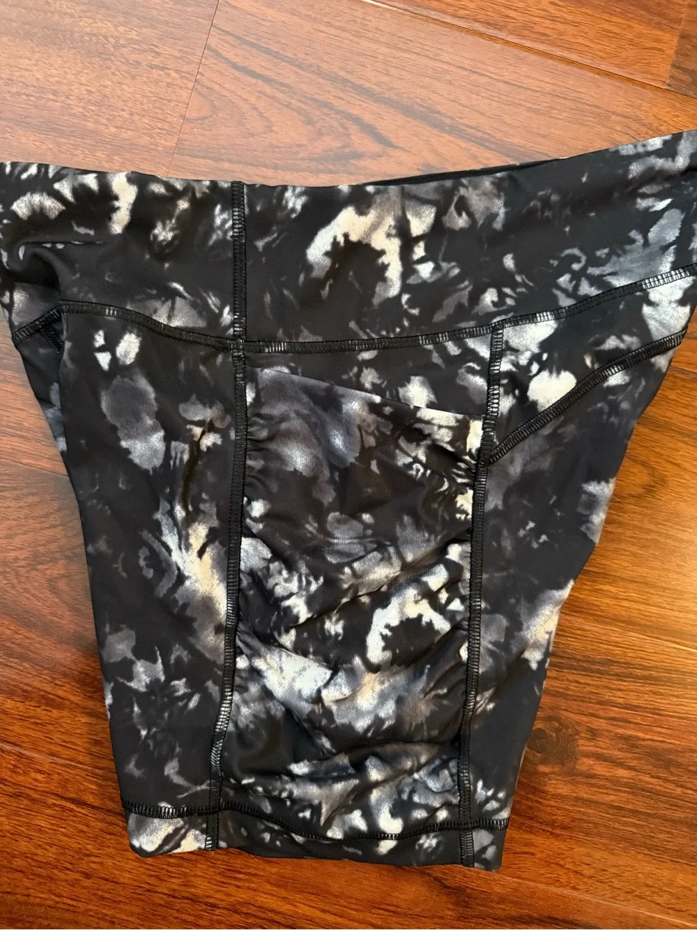 lululemon athletica Black & Gray Tie-Dye High-Rise Athletic Shorts